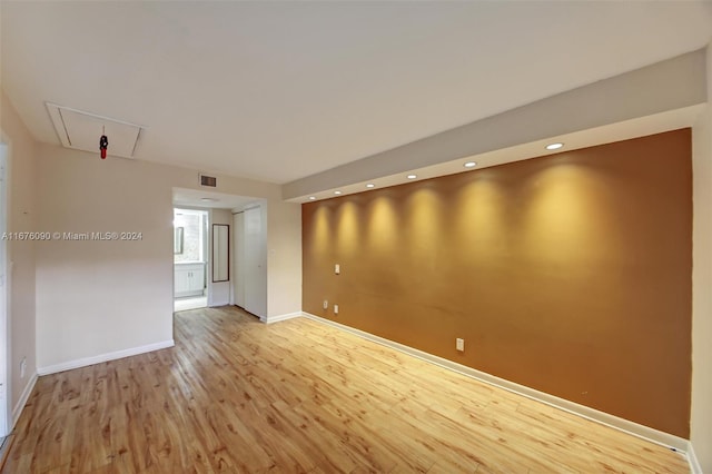 empty room featuring light hardwood / wood-style floors