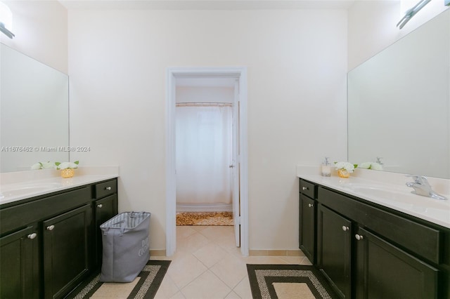 bathroom featuring tile patterned floors and vanity