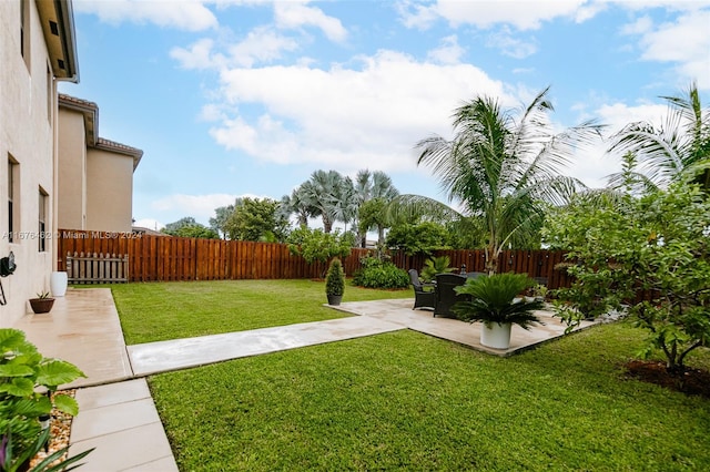 view of yard with a patio area