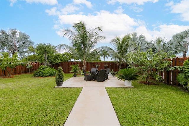 view of yard with a patio