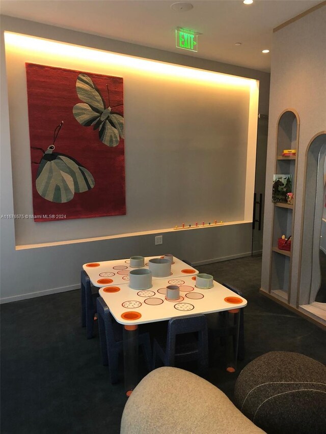 801 S Miami Ave Unit 3903, Miami, FL 33130 - game room with dark carpet, recessed lighting, and baseboards