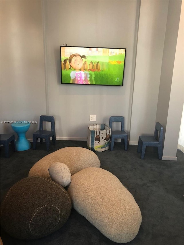801 S Miami Ave Unit 3903, Miami, FL 33130 - living area featuring dark carpet and baseboards