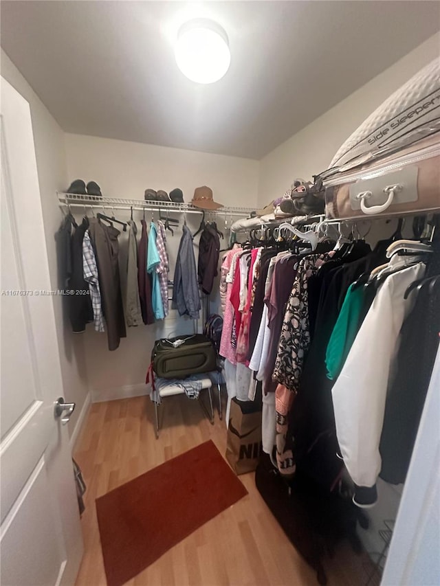 spacious closet with wood-type flooring