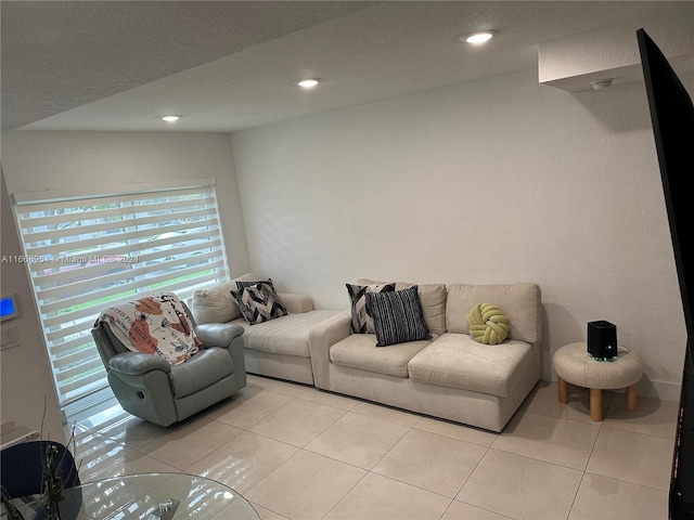 view of tiled living room