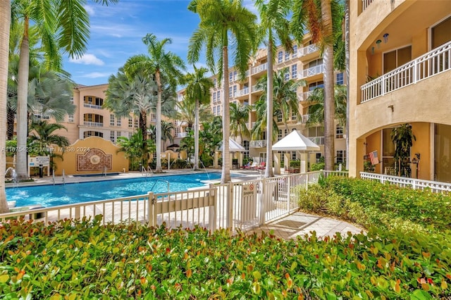 view of pool with a patio