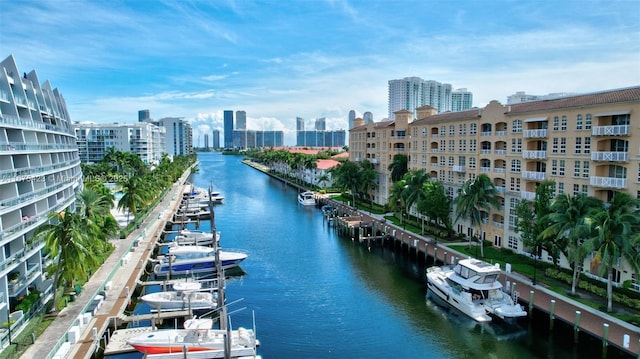 property view of water with a view of city
