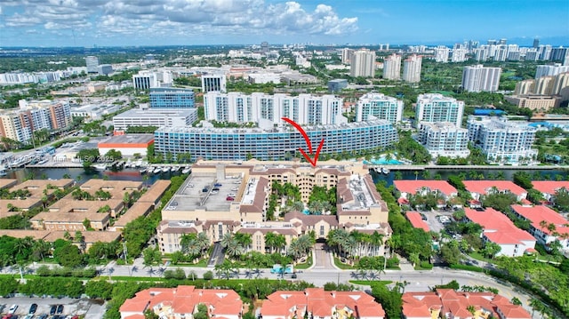 aerial view with a view of city