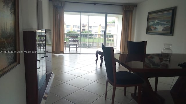 view of tiled dining room