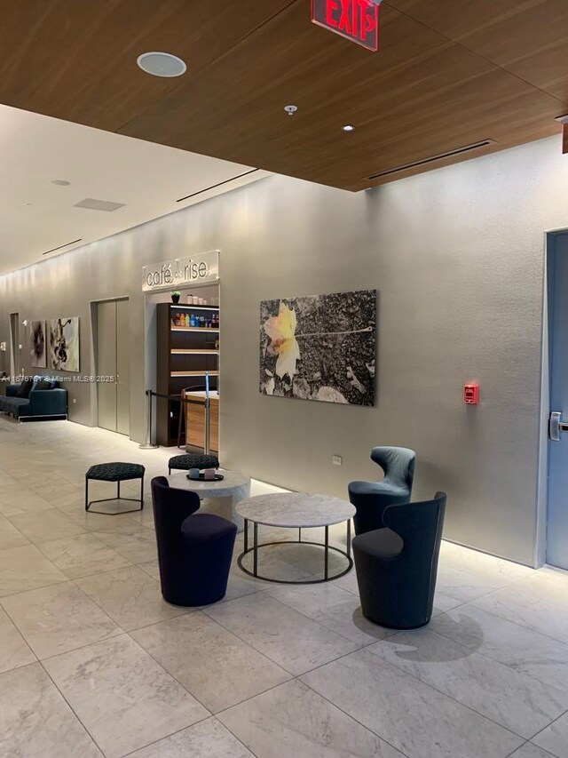 88 SW 7th St Unit 3806, Miami, FL 33130 - community lobby featuring wooden ceiling