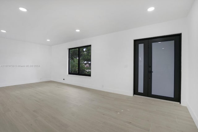 empty room featuring light wood-type flooring