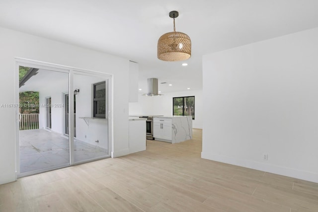 empty room with light wood-type flooring