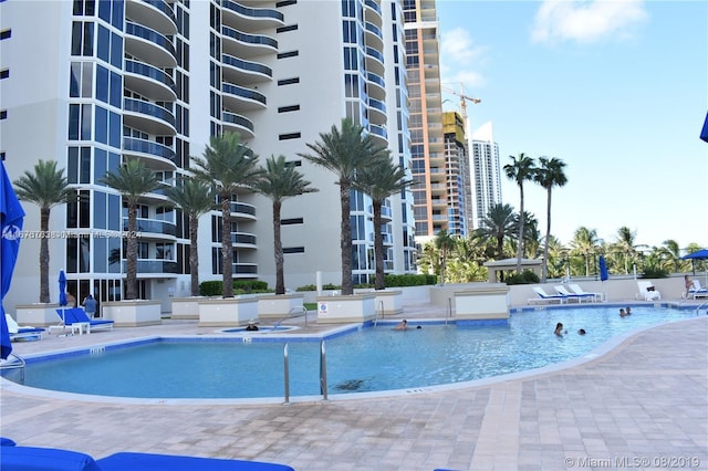 view of pool with a patio area