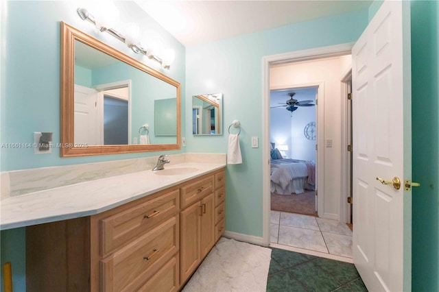 bathroom featuring tile patterned floors and vanity