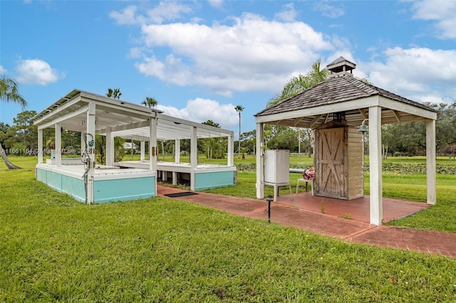 view of yard with a gazebo