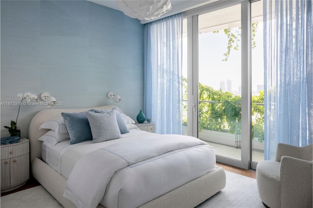 bedroom featuring light wood-type flooring