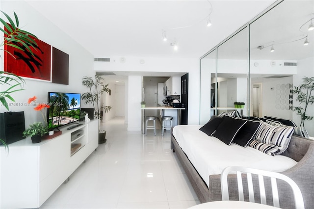 view of tiled living room