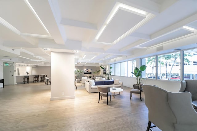 100 Lincoln Rd Unit 1201, Miami Beach, FL 33139 - building lobby featuring coffered ceiling and beamed ceiling