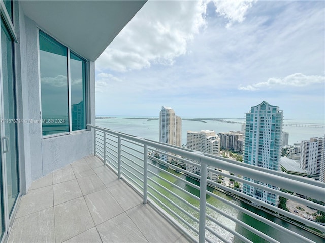 balcony with a water view