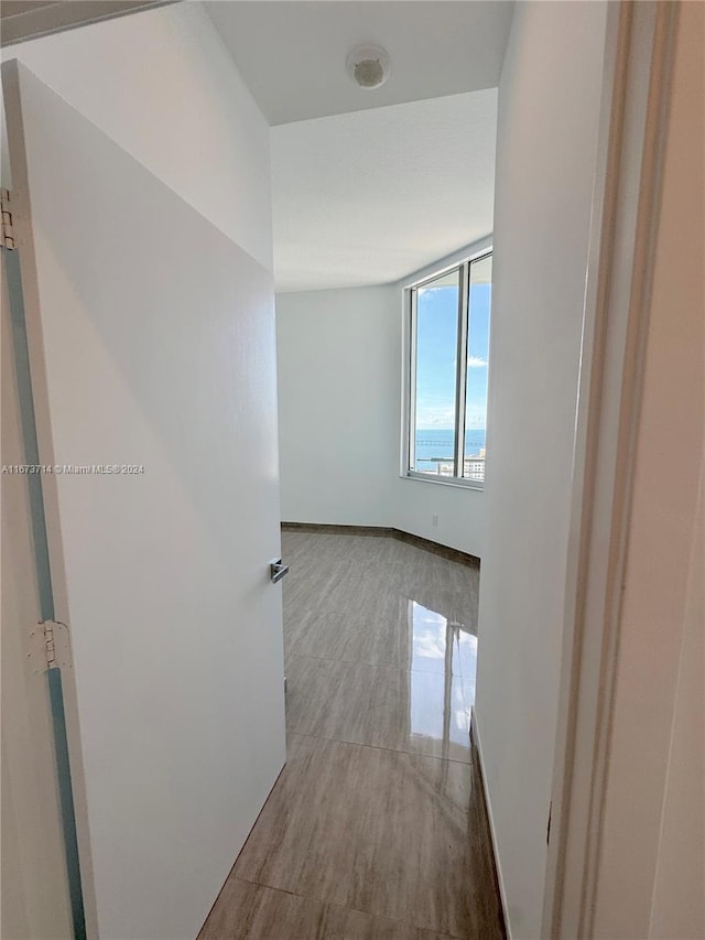 hallway featuring light wood-type flooring