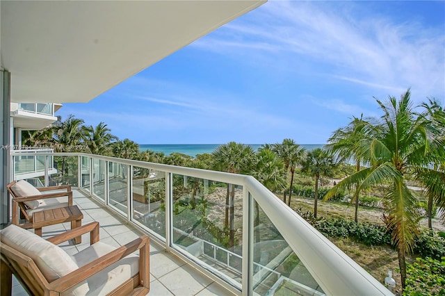 balcony with a water view