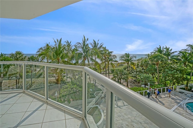 balcony with a water view