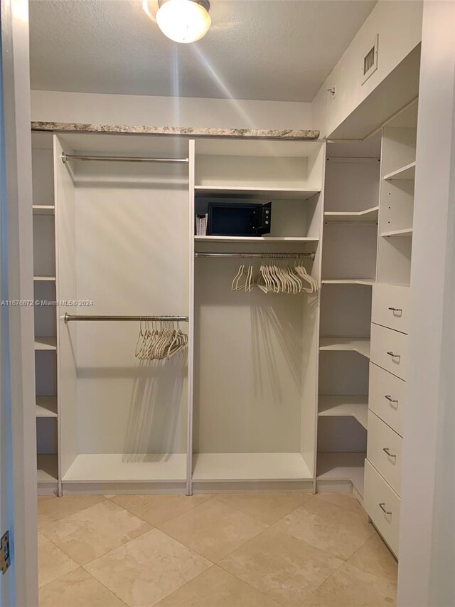 view of walk in closet