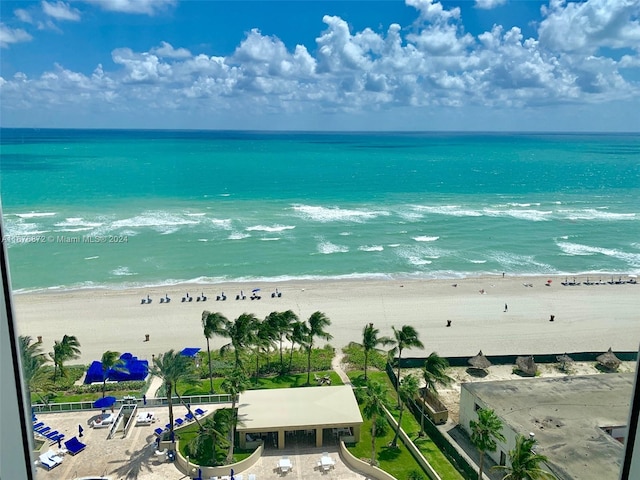 water view featuring a beach view