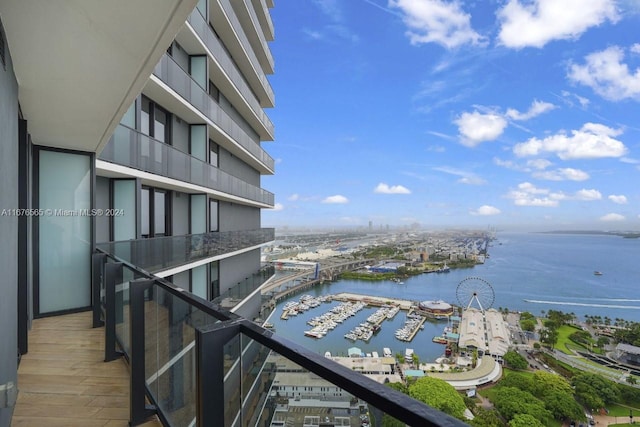 balcony with a water view