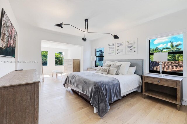 bedroom with dark wood-type flooring