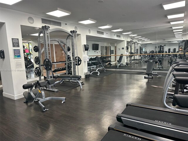 3300 NE 192nd St Unit 414, Aventura, FL 33180 - workout area with wood finished floors