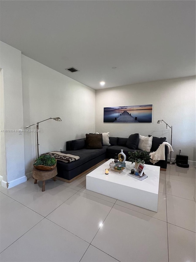 view of tiled living room