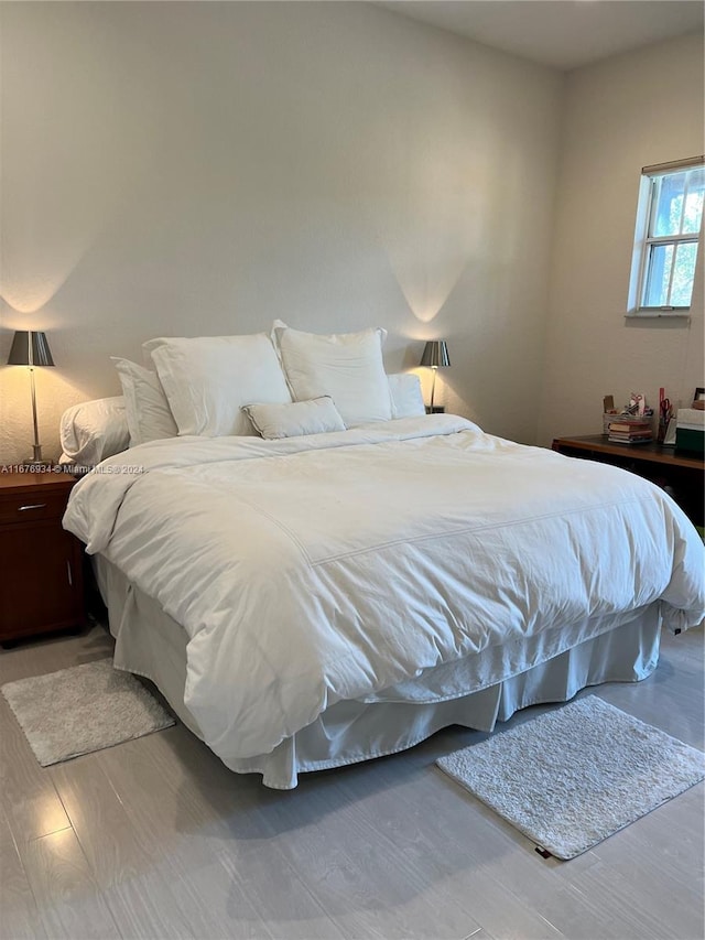 bedroom featuring light hardwood / wood-style flooring