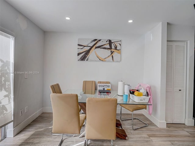 dining room featuring light hardwood / wood-style floors