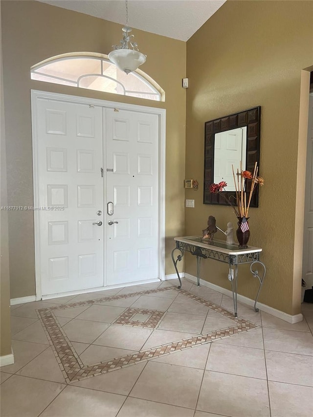 view of tiled foyer