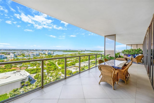 balcony with a water view