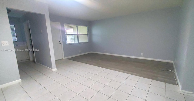 empty room featuring light wood-type flooring