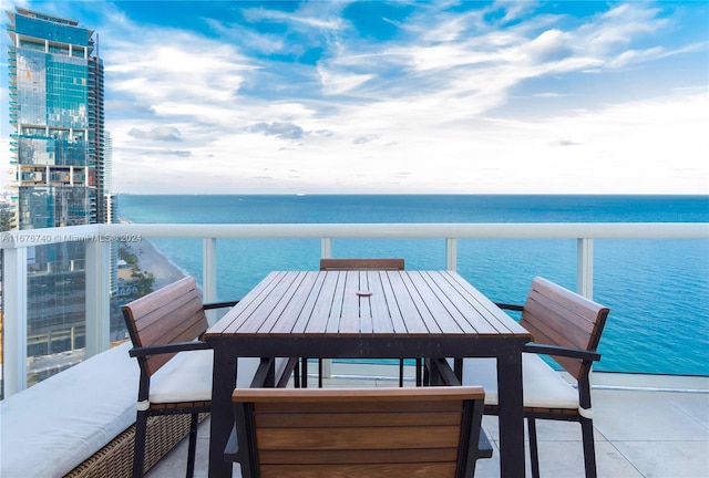 balcony with a water view