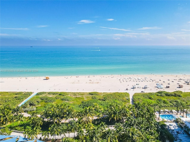 water view with a view of the beach