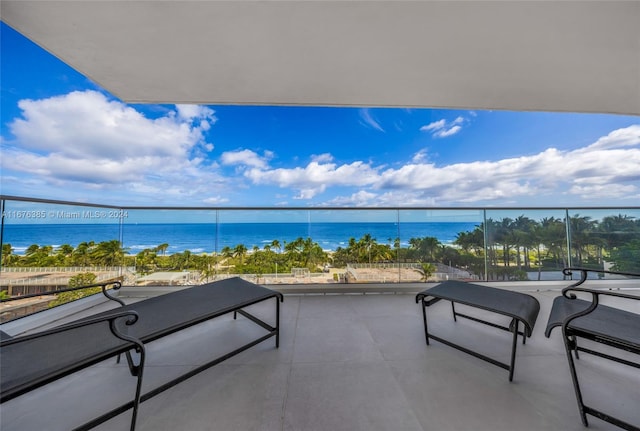 balcony with a water view