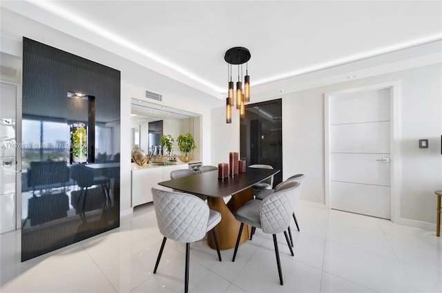 view of tiled dining area