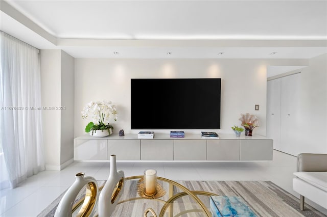 view of tiled living room