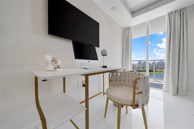 office featuring light tile patterned floors