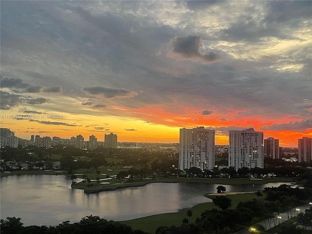 view of city featuring a water view