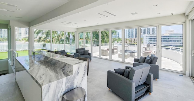 sunroom / solarium with a healthy amount of sunlight