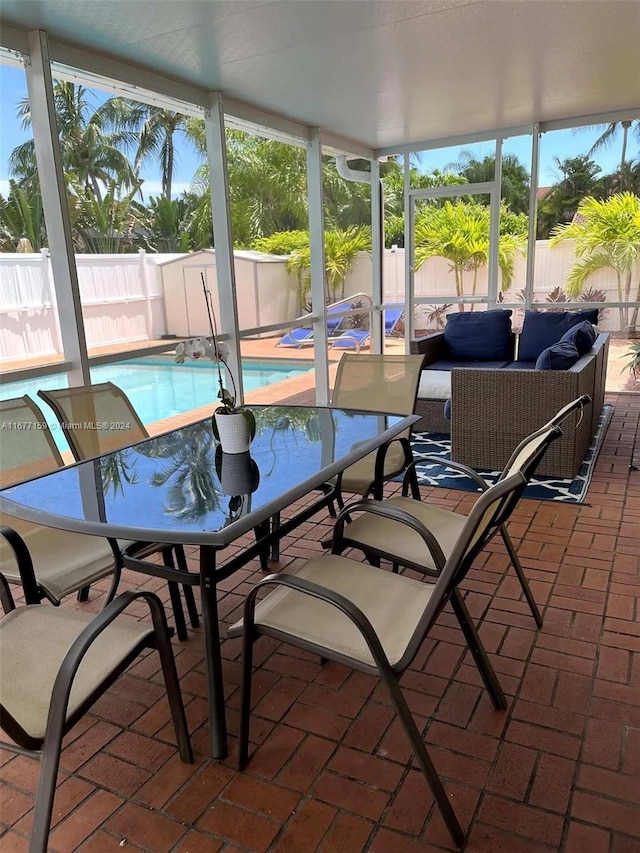 view of sunroom