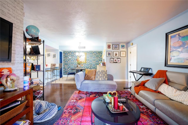 living room featuring hardwood / wood-style flooring