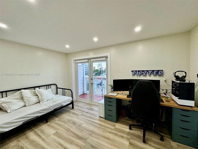 office area featuring light wood-type flooring