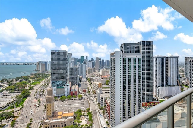 property's view of city with a water view