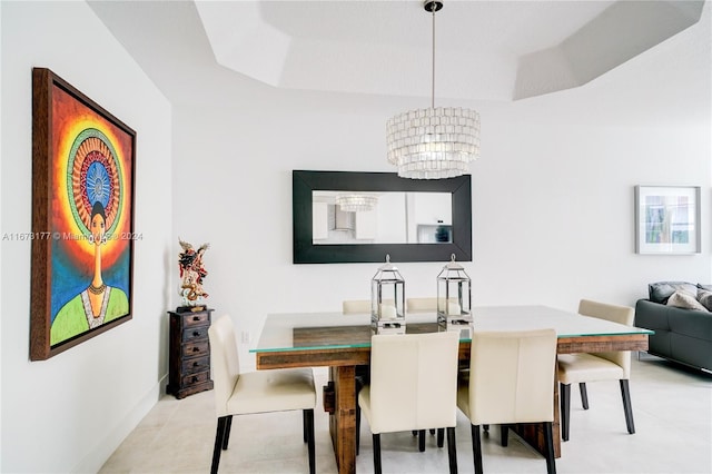 dining room featuring an inviting chandelier