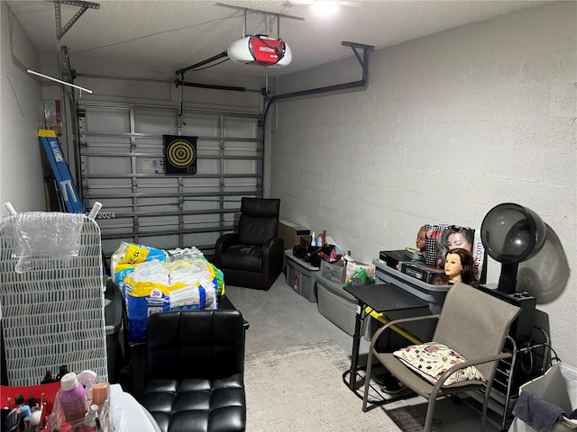 garage featuring a garage door opener